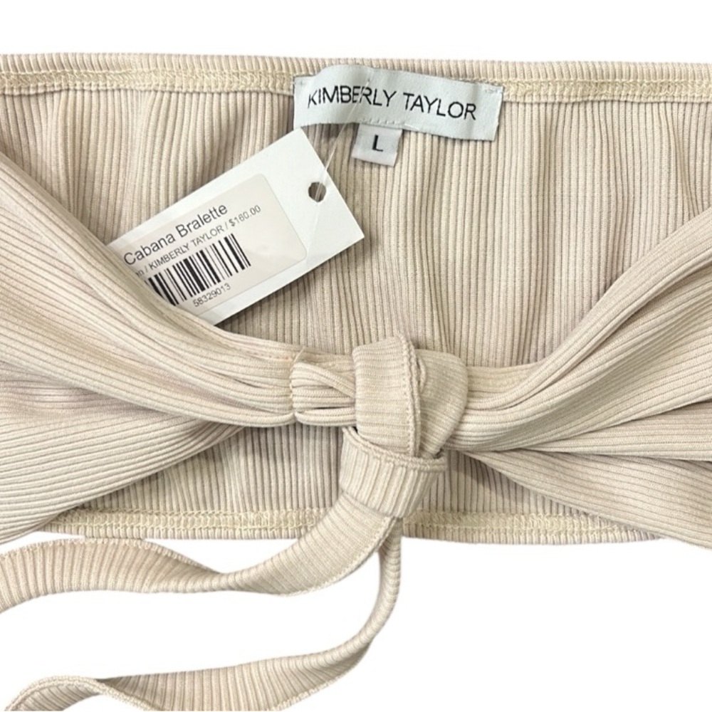 Kimberly Taylor Cabana Bandeau Bralette in Stone Resort Ware Size Large NWT - Picture 8 of 11
